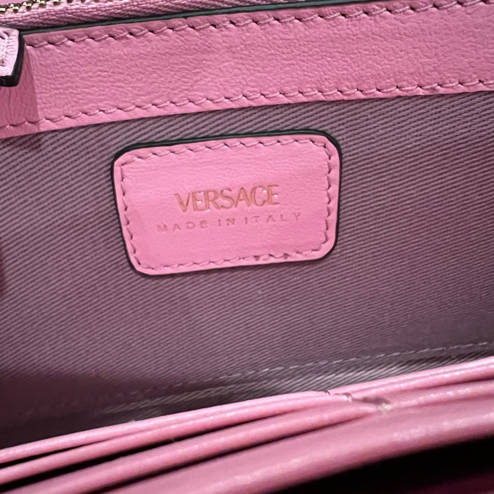 New Versace Medusa Long Pink Zip-Around Wallet - Picture 10 of 15